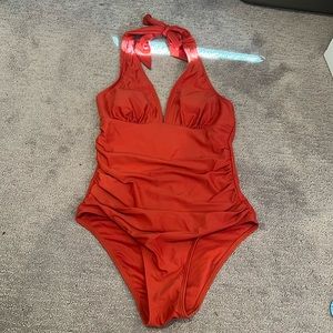 Halter V Neck Adjustable Top Cupshe One Piece Women's Swimsuit